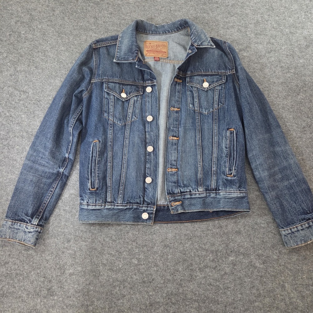 Lucky Brand Tomboy Trucker Denim Jacket Womens Small Blue Jean‎ Button Front
